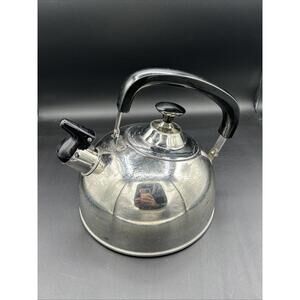 Well Equipped Kitchen Stainless Steel and Black Tea Pot Kettle